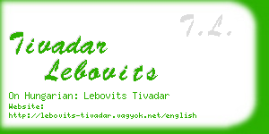 tivadar lebovits business card